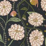 Moda Imaginary Flowers by Gingiber Collection Large Flowers Ebony Fabric 0.5m