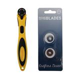 Crafters Dream Yellow 18mm Rotary Cutter Set with 2 Spare Blades