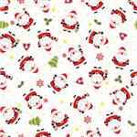 Little Santa Gold White Fabric  0.5m
