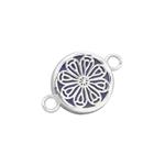 Encapsulate by Yvonne Froehlich: 925 Sterling Silver Lapis Lazuli & Rose De France Connector, Approx 24 x 16 mm
