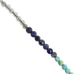 Silver Plated Base Metal, Multi Gemstone Faceted Rondelles & Plain Rounds,  Japanese Galvanized Green Seed Bead Project With Downloadable Instructions