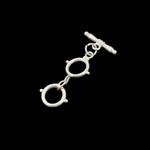925 Sterling Silver Extender Toggle Clasp, Approx 17x34mm, 1pc