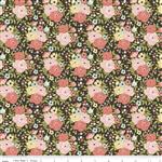 Dani Mogstad Joy In The Journey Charcoal Floral Fabric 0.5m