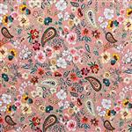 House of Alistair Paisley Floral Viscose - Salmon. Sold by the Metre. RRP £12.99