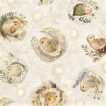 Dan Morris Creative Cotton Tails Collection Chick Toss Cream Fabric 0.5m