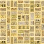 Tim Holtz Eclectic Elements Palette Digital Collection Tickets Yellow Fabric 0.5m