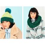 Stylecraft Special XL 200g Mock Cable Hat & Garter Stitch Double Snood Set; 2 Patterns + 5 Balls