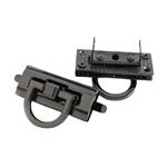 Gun Metal Rectangle Bag Lock Clasp (4cm x 1.5cm)