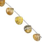 65cts Bumble Bee Jasper Smooth Heart Approx  9 to 15mm, 20cm Strand With Spacers