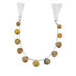 65cts Bumble Bee Jasper Smooth Heart Approx  9 to 15mm, 20cm Strand With Spacers