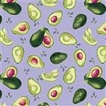 Lila Tueller Lucy June Avocado Lilac Fabric 0.5m
