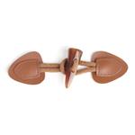 Brown Faux Leather Tapered Toggle Clothing Fastener