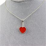 4cts Carnelian Pave Heart 925 Sterling Silver Pendant Mini-Make Kit