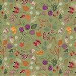 Lewis & Irene Cassandra Connolly Squirrelled Away Collection Woodland Harvest Moss Green Fabric 0.5m