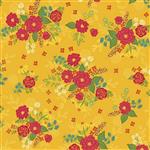 Heather Peterson Indigo Garden Floral Yellow Fabric 0.5m