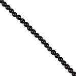 35cts Black Agate Plain Rounds Approx 4mm, 38cm Strand