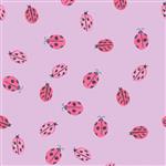 Lewis & Irene presents Bluebellgray Secret Garden Collection Ladybirds Lilac Fabric 0.5m