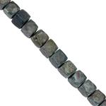 95cts Ruby With Kyanite Faceted Cube Approx 6 to 7mm, 11cm Strand