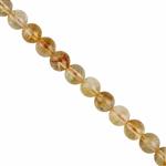 60cts Snowflake Citrine Plain Rounds Approx 6mm, 38cm Strand