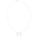 925 Sterling Silver Round Charm Carrier Clasp with 0.08cts White Freshwater Pearls, Approx 20mm With 18'' Paper Clip Chain 