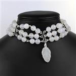 18cts Icy White Agate Leaf With Instructions By Alison Tarry