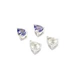 925 Sterling Silver Pear Shaped Charm with Tanzanite and Serenite, Approx 5x4mm (2 Pairs)