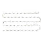 Silver Plated Base Metal Curb Chain, Approx 20Inch (unfinished)