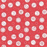 Mandy Shaw Redwork Christmas Collection Motifs In Circles Red Fabric 0.5m