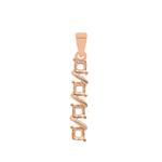 Rose Gold Plated 925 Sterling Silver 4 Stone Cushion Pendant Mount (To fit 4mm gemstones) -1Pcs