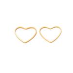 Base Metal Gold Heart Shape, Approx 20mm (2pk)