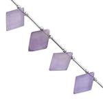 80cts Lavender Fluorite Faceted Rhombus Approx 14cm 18x13 to 22x16 mm, 14cm Strand With Spacers