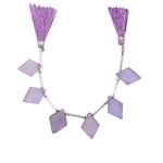 80cts Lavender Fluorite Faceted Rhombus Approx 14cm 18x13 to 22x16 mm, 14cm Strand With Spacers