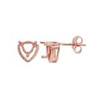 Rose Gold Plated 925 Sterling Silver Triangle Earrings Mount (To fit 5x5mm gemstone) - 1 Pair