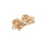 Rose Gold Plated 925 Sterling Silver Butterfly Connector with White Topaz, Approx 9x15mm