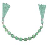 28cts Apple Green Chrysoprase Faceted Cube, Approx 5 to 7mm With Hematite Spacer 10cm Strand