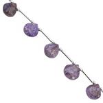 42cts Charoite Top Side Drill Faceted Heart Approx 11 to 13mm, 17cm Strand with Spacers