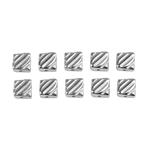 Cymbal Platia - Silky Bead Bead Substitute - Antique Silver Plated (10pk)
