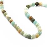 45cts Multi Colour Amazonite Smooth Rounds, Approx 4-5mm, 38cm Strand