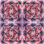 Sanntangle Pink Fans Fabric 0.5m