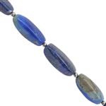 83cts Lapis Lazuli Smooth Cardamom Shapes Approx 17x7 to 23x11mm 14cm Strands With Hematite And Plastic Spacers 
