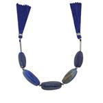 83cts Lapis Lazuli Smooth Cardamom Shapes Approx 17x7 to 23x11mm 14cm Strands With Hematite And Plastic Spacers 