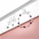 100cts Ombre Rainbow Plain Rounds Approx 6mm, 38cm Strand (Amethyst, Rose Quartz, Amazonite, Flourite, Aventurine)