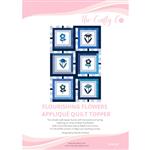 The Crafty Co Blues Flourishing Flowers Applique Quilt Topper Quilt Kit: Pattern, Fabric Panel & Fabric (3m)