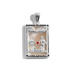 925 Sterling Silver 'The Lovers' Mother of Pearl, Approx 13x19mm Pendant