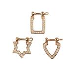 Rose Gold 925 Sterling Silver Screw Pin Clasp with White Topaz, 3 Designs (3pcs) With Instructions By Debbie Kershaw