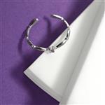 925 Sterling Silver Birthstone Ring Shank, Amethyst, Approx 54mm
