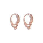 Rose Gold 925 Sterling Silver Leverback Earrings, 1 pair
