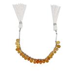 14th Birthday Closeout - 30cts Imperial Topaz Faceted Drop Approx 7x4 to 8x5mm 13cms Strands with Hematite Spacers