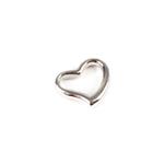 9CT White Gold Floating Heart Pendant, 10mm x 12mm 