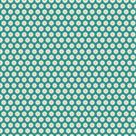 Poppie Cotton Chick-A-Doodle-Doo Flour Sack on Teal Fabric 0.5m UK exclusive